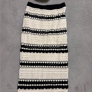 Elegant Black and White Crochet Skirt
